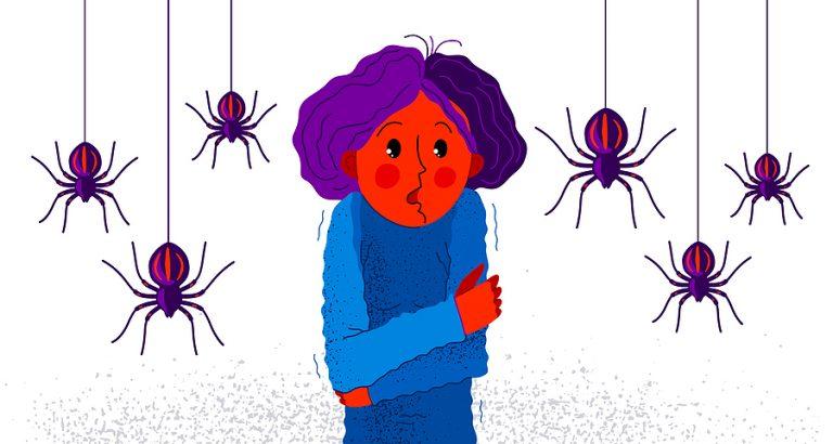 Woman with spiders