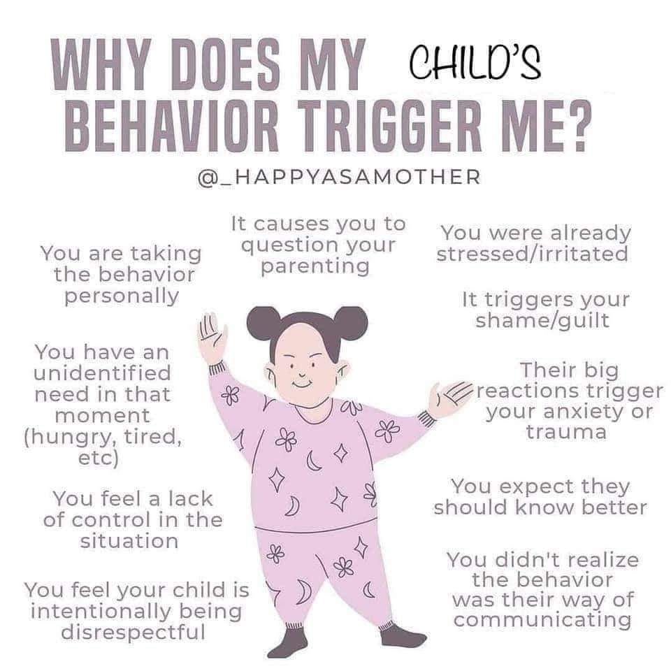 infographic about triggers for parents